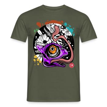 Gecko - Männer T-Shirt - Militärgrün - Vorne - AI Model Male 178 light (178cm)