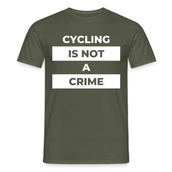 cycling is not a crime - T-shirt homme - vert militaire - Devant - AI Model Male 178 light (178cm)