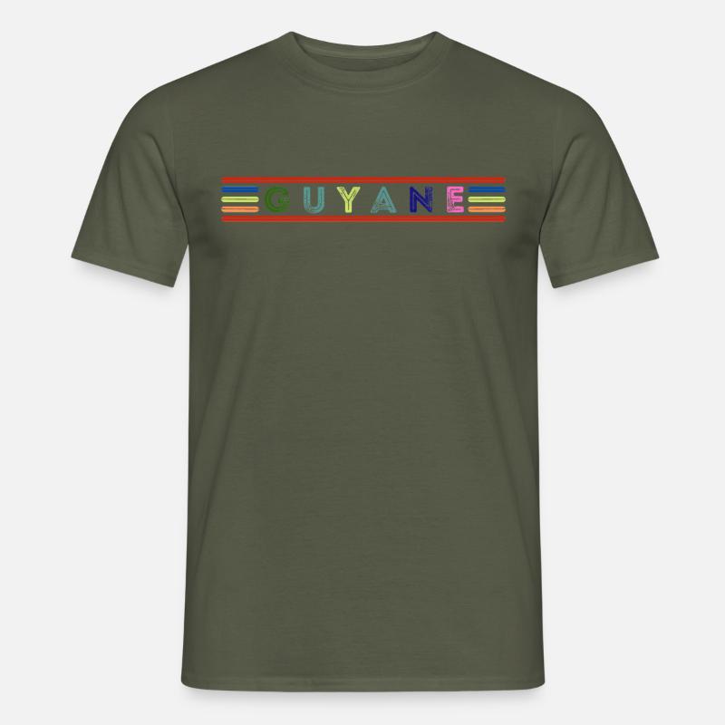 Guyana - Männer T-Shirt - Militärgrün