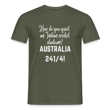 Funny Cricket Text Design India /Australia Final - Men's T-Shirt - military green - Front - AI Model Male 178 light (178cm)