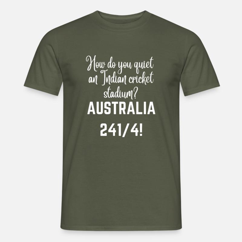 Funny Cricket Text Design India /Australia Final - Men’s T-shirt - military green