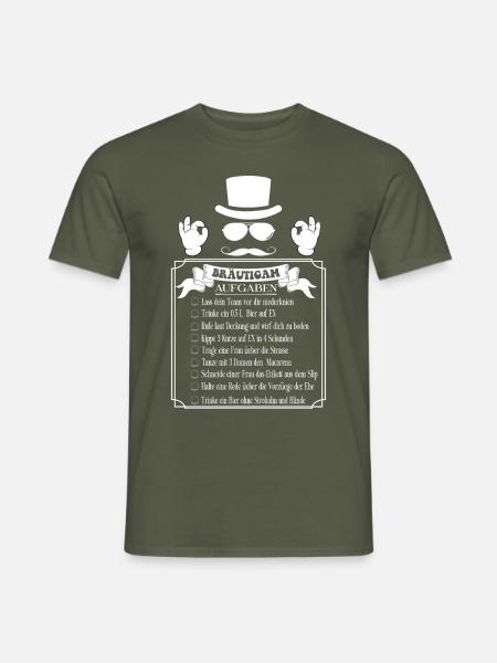 JGA Aufgaben für den Bräutigam - Männer T-Shirt - Militärgrün