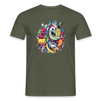 Steckt die Schlange in die Frucht - Männer T-Shirt - Militärgrün - Vorne - AI Model Male 178 light (178cm)