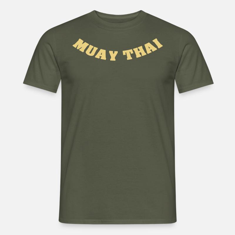 MUAY THAI Brust Emblem - Männer T-Shirt - Militärgrün