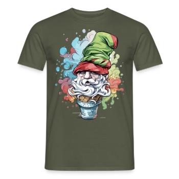 Lutin dans le cornet de glace - T-shirt homme - vert militaire - Devant - AI Model Male 178 light (178cm)