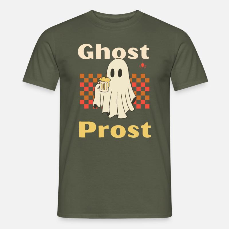 Geist Ghost Prost Halloween - Männer T-Shirt - Militärgrün