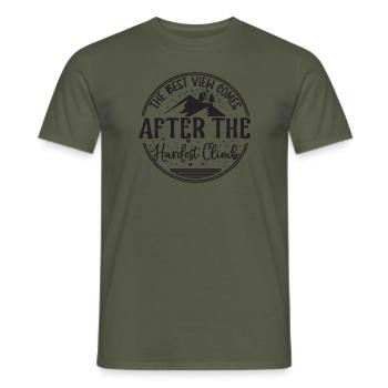 Aussicht klettern Berge Alpen - Männer T-Shirt - Militärgrün - Vorne - AI Model Male 178 light (178cm)