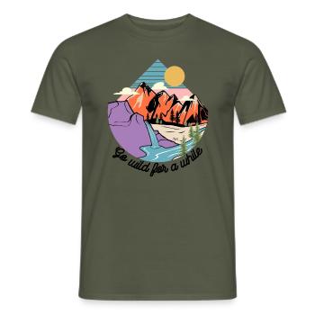 Go wild for a while Wildnis Berg Natur - Männer T-Shirt - Militärgrün - Vorne - AI Model Male 178 light (178cm)