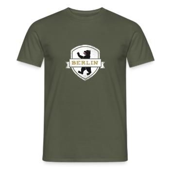 berlin mur de souvenirs ours de capitaux TripAdvisor lo - T-shirt homme - vert militaire - Devant - AI Model Male 178 light (178cm)