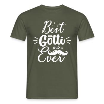 Né pour aller à cheval avec Gotti Baptismal Gotti - T-shirt homme - vert militaire - Devant - AI Model Male 178 light (178cm)
