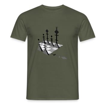 Chess 3D n°1 - T-shirt homme - vert militaire - Devant - AI Model Male 178 light (178cm)
