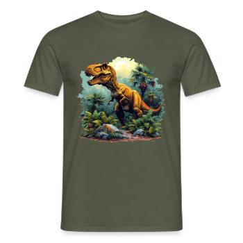 Le T-Rex - T-shirt homme - vert militaire - Devant - AI Model Male 178 light (178cm)