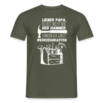 Lieber Papa, du bist nicht nur der Hammer - Männer T-Shirt - Militärgrün - Vorne - AI Model Male 178 light (178cm)