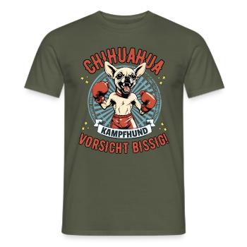 Chihuahua lustige Sprüche - Männer T-Shirt - Militärgrün - Vorne - AI Model Male 178 light (178cm)