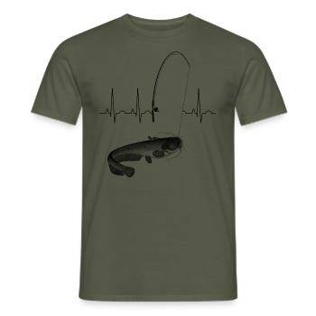 Silure - T-shirt homme - vert militaire - Devant - AI Model Male 178 light (178cm)