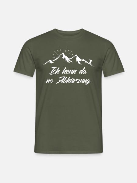 Lustiges Wander Fun T-Shirt - Die Abkürzung - Männer T-Shirt - Militärgrün