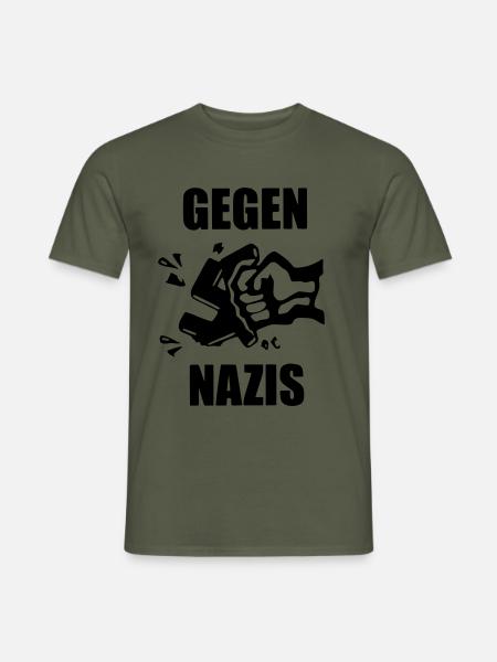 Gegen Nazis - Klassiker - Männer T-Shirt - Militärgrün