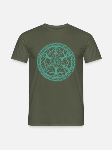 Mandala aus Luft und Holz - Männer T-Shirt - Militärgrün