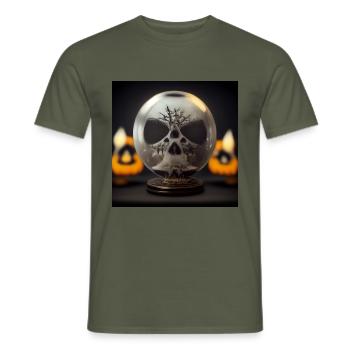 Boule à neige crépitante - T-shirt homme - vert militaire - Devant - AI Model Male 178 light (178cm)