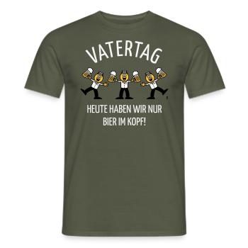 Vatertag – Bier Im Kopf (Karikatur Tanz / 3C / W) - Männer T-Shirt - Militärgrün - Vorne - AI Model Male 178 light (178cm)