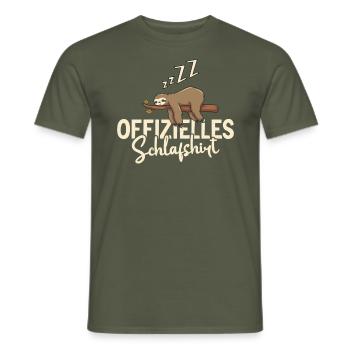 Lustiger Spruch Schlafshirt - Männer T-Shirt - Militärgrün - Vorne - AI Model Male 178 light (178cm)