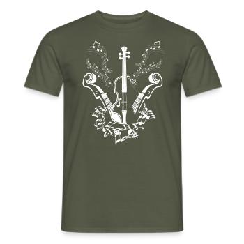 Musical Notes Music Musicians Clefs Sheet Music - Men's T-Shirt - military green - Front - AI Model Male 178 light (178cm)