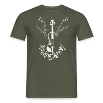 Musical Notes Music Musicians Clefs Sheet Music - Men's T-Shirt - military green - Front - AI Model Male 178 light (178cm)