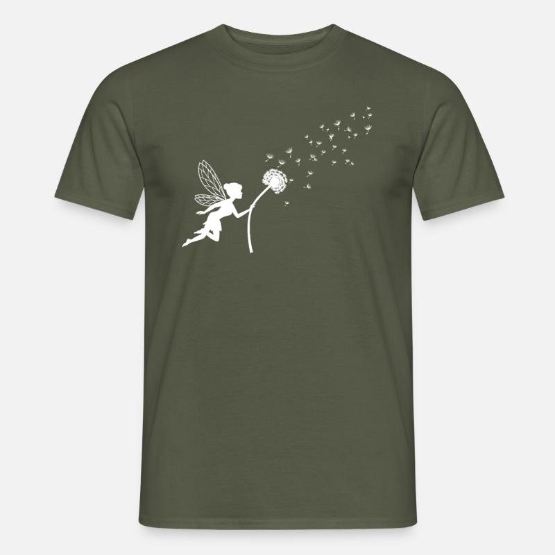 Conception de papillon Conception de pissenlit avec énonciation - T-shirt homme - vert militaire