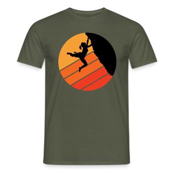 het beklimmen van boulderende rots het beklimmen bergsporten - Heren T-shirt - militairgroen - Voor - AI Model Male 178 light (178cm)