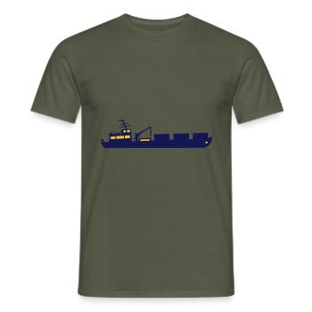 Boot Frachtschiff Schiff zweifarbig - Männer T-Shirt - Militärgrün - Vorne - AI Model Male 178 light (178cm)