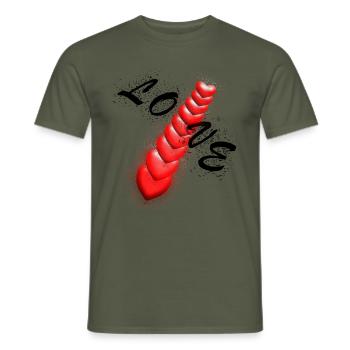 Liebe im Herzen - Männer T-Shirt - Militärgrün - Vorne - AI Model Male 178 light (178cm)