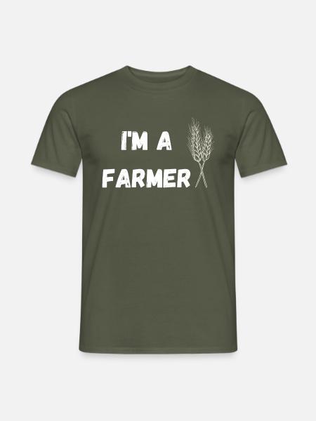 i M A FARMER - Männer T-Shirt - Militärgrün