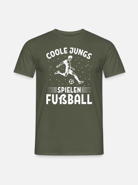 Coole Jungs Spielen Fußball - Männer T-Shirt - Militärgrün