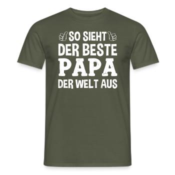 So Sieht Der Beste Papa Der Welt Aus - Männer T-Shirt - Militärgrün - Vorne - AI Model Male 178 light (178cm)