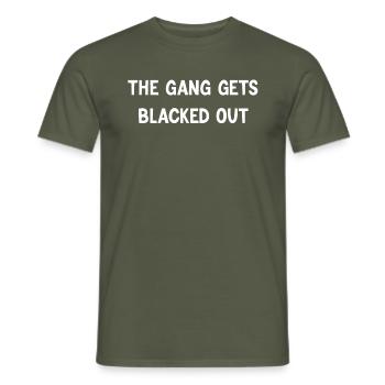 The Gang Gets Blacks Blacked Out St Pattys - Men's T-Shirt - military green - Front - AI Model Male 178 light (178cm)