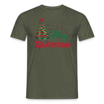 Poussière d’étoiles de Noël - T-shirt homme - vert militaire - Devant - AI Model Male 178 light (178cm)