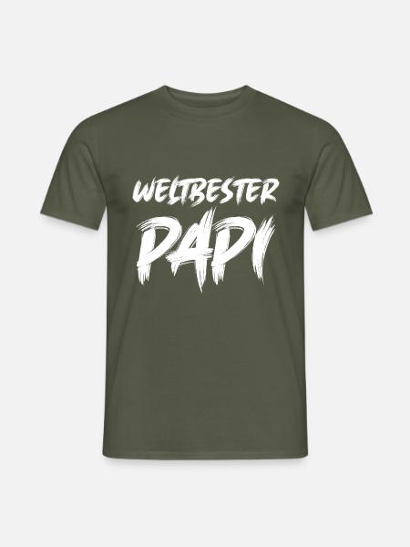 Weltbester Papi Papa Saurus Papi Schweiz - Männer T-Shirt - Militärgrün