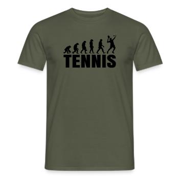 Evolution-Geschenk für einen Tennisspieler - Männer T-Shirt - Militärgrün - Vorne - AI Model Male 178 light (178cm)