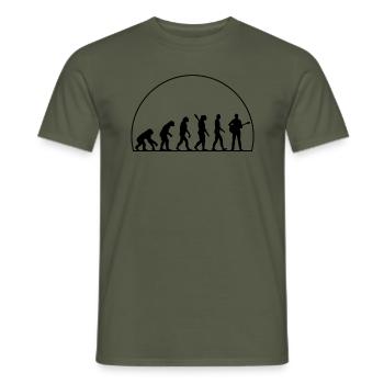 Evolution of the guitar - Men's T-Shirt - military green - Front - AI Model Male 178 light (178cm)