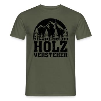Holzversteher Chainsaw Retro Forest Woodworker - Männer T-Shirt - Militärgrün - Vorne - AI Model Male 178 light (178cm)