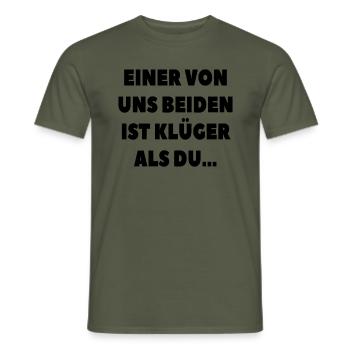 Kluger Spruch Duo - Männer T-Shirt - Militärgrün - Vorne - AI Model Male 178 light (178cm)