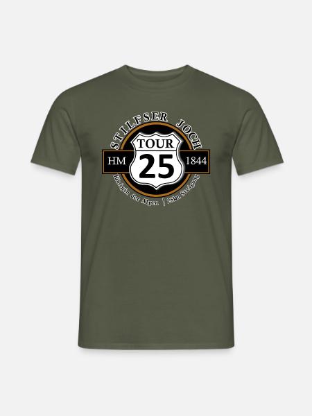 Radtour Rennrad Alpenpass Stilfser Joch - Männer T-Shirt - Militärgrün