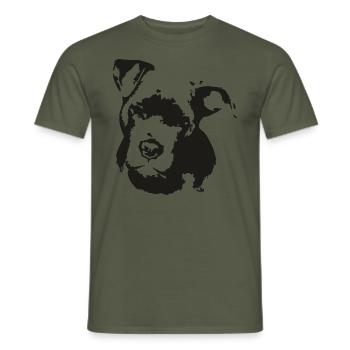 Pitbull Face - Men's T-Shirt - military green - Front - AI Model Male 178 light (178cm)