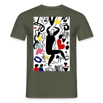 T-Shirt-Sweatshirt Danse d'Amour - Männer T-Shirt - Militärgrün - Vorne - AI Model Male 178 light (178cm)
