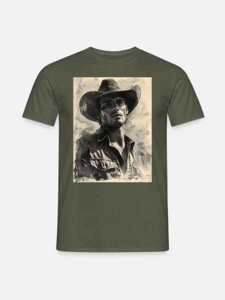 Vintage Cowboy - Männer T-Shirt - Militärgrün