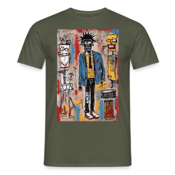 Tee-shirt sweat Funky Bandmates - T-shirt homme - vert militaire - Devant - AI Model Male 178 light (178cm)