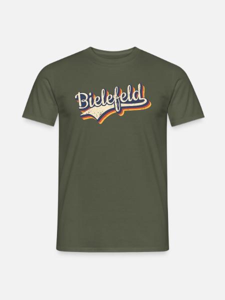 Deutschland Bielefeld Vintage Retro Typografie - Männer T-Shirt - Militärgrün