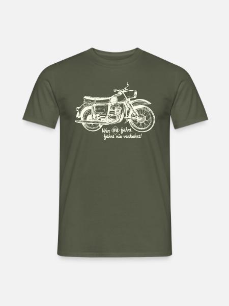 DDR Oldtimer Motorrad - emz Trophy IFA - Männer T-Shirt - Militärgrün