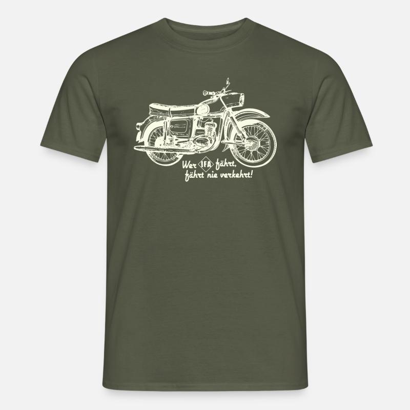 DDR Oldtimer Motorrad - emz Trophy IFA - Männer T-Shirt - Militärgrün