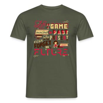 Life is a Game - T-shirt homme - vert militaire - Devant - AI Model Male 178 light (178cm)